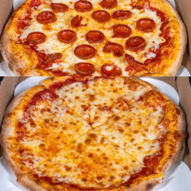 Large cheese & large Pep pizzas.