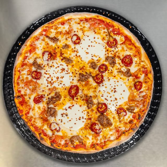 Large Flying Monkey Pizza.